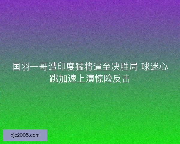 国羽一哥遭印度猛将逼至决胜局 球迷心跳加速上演惊险反击 国羽一哥遭印度猛将逼至决胜局 球迷心跳加速上演惊险反击